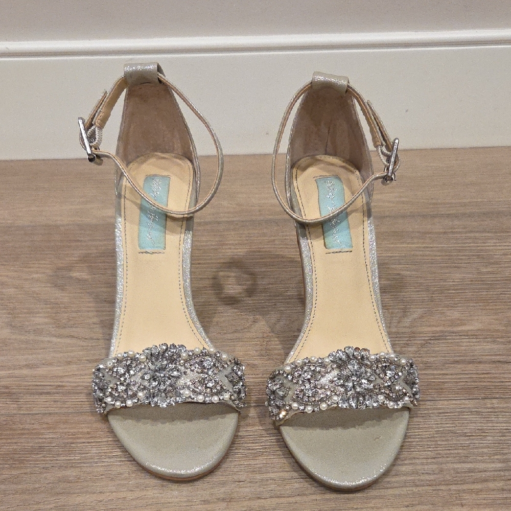 Blue by Betsey Johnson Silver Embellished Heels